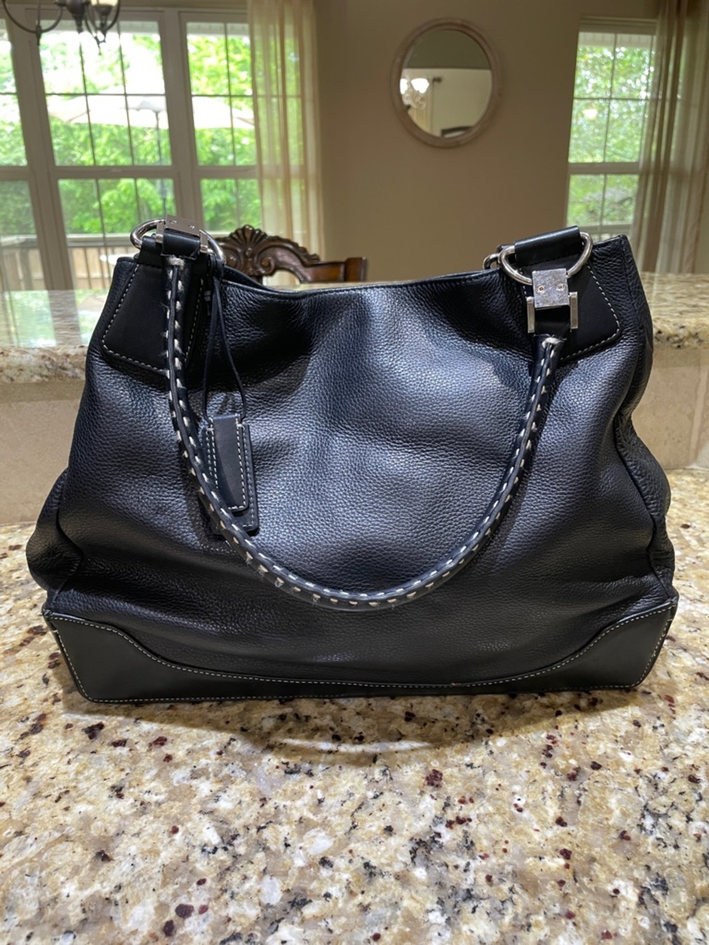 🌸ANTONIO MELANI Black Leather Shoulder Bag